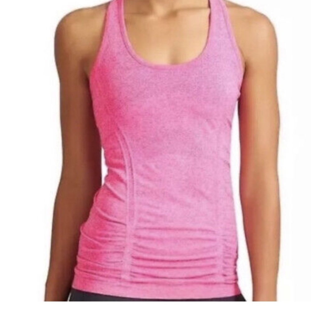 Athleta Womens Size LARGE Pink Fastest Track Athletic Tank Top Stretch